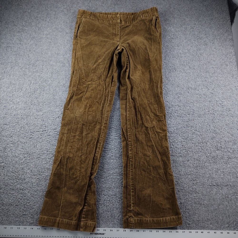 J.Crew Corduroy Pants 32x32 Sz 6 City Fit Brown Straight Leg Stretch EUC